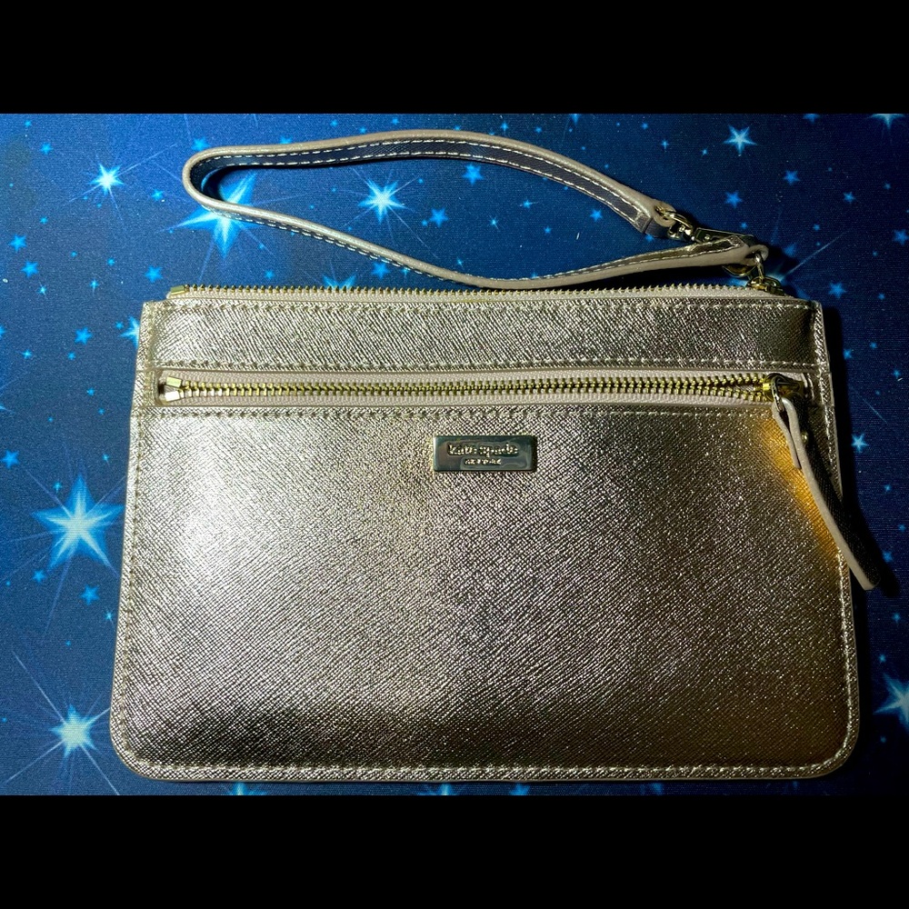 Brand new without tags Kate Spade Gold wristlet!